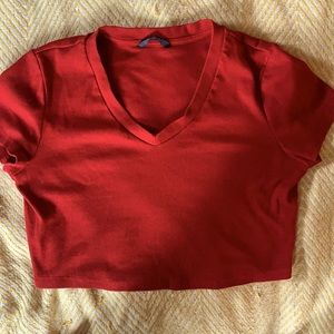 red crop top xsmall-small high v